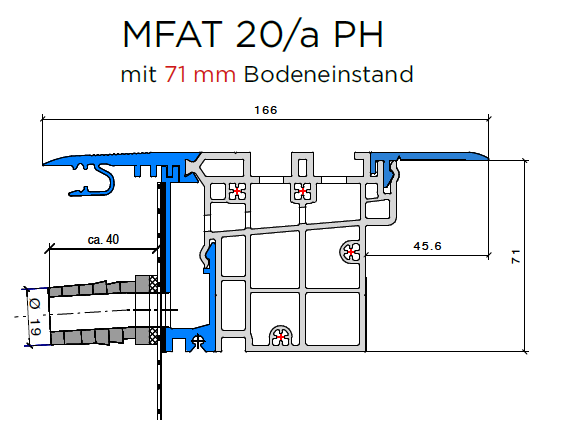 Alumat Passivhauszertifizierte Nullschwelle MFAT 20 PH